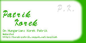 patrik korek business card